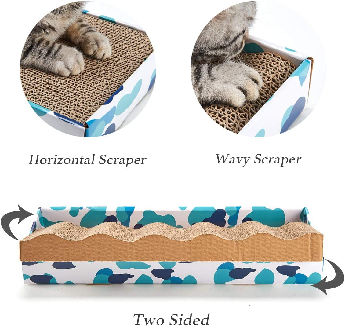 Reversible Cat Scratcher Cardboard Pad with Catnip – Durable Corrugated Scratching Board & Cat Lounge Bed for Kittens and Small Cats
