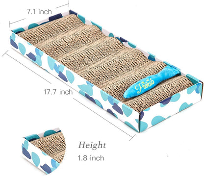 Reversible Cat Scratcher Cardboard Pad with Catnip – Durable Corrugated Scratching Board & Cat Lounge Bed for Kittens and Small Cats