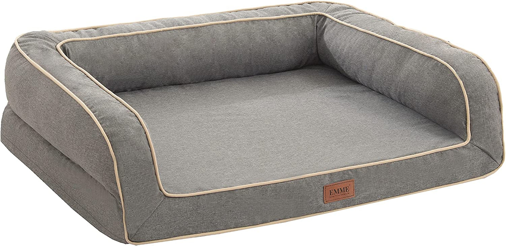Orthopedic Dog Sofa Bed with Deluxe Egg-Crate Foam Mattress and Removable Washable Linen Cover for Small, Medium, and Large Dogs