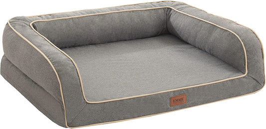Orthopedic Dog Sofa Bed with Deluxe Egg-Crate Foam Mattress and Removable Washable Linen Cover for Small, Medium, and Large Dogs