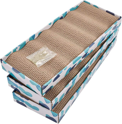 Reversible Cat Scratcher Cardboard Pad with Catnip – Durable Corrugated Scratching Board & Cat Lounge Bed for Kittens and Small Cats