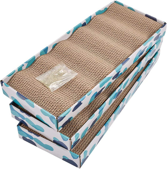 Reversible Cat Scratcher Cardboard Pad with Catnip – Durable Corrugated Scratching Board & Cat Lounge Bed for Kittens and Small Cats