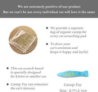 Reversible Cat Scratcher Cardboard Pad with Catnip – Durable Corrugated Scratching Board & Cat Lounge Bed for Kittens and Small Cats