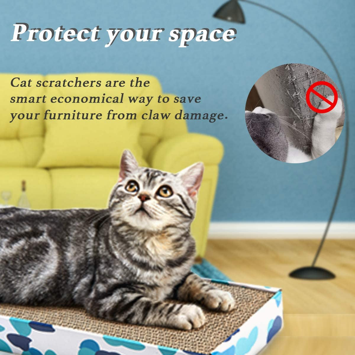 Reversible Cat Scratcher Cardboard Pad with Catnip – Durable Corrugated Scratching Board & Cat Lounge Bed for Kittens and Small Cats