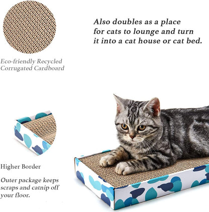 Reversible Cat Scratcher Cardboard Pad with Catnip – Durable Corrugated Scratching Board & Cat Lounge Bed for Kittens and Small Cats