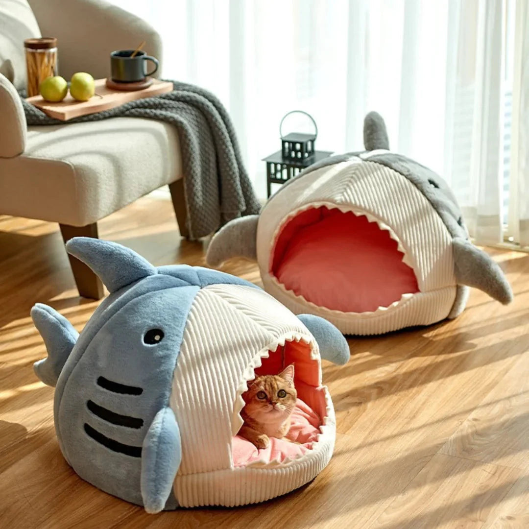 Premium Plush Shark-Shaped Pet Bed